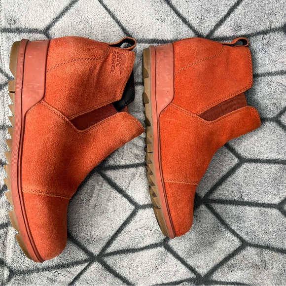 SOREL Evie Waterproof Suede Wedge Ankle Pull-On Women Booties - Picture 3 of 10